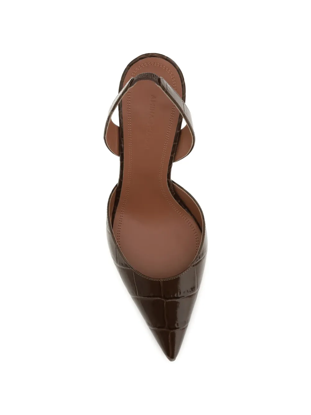 Amina Muaddi Holli slingback pumps met hak Bruin