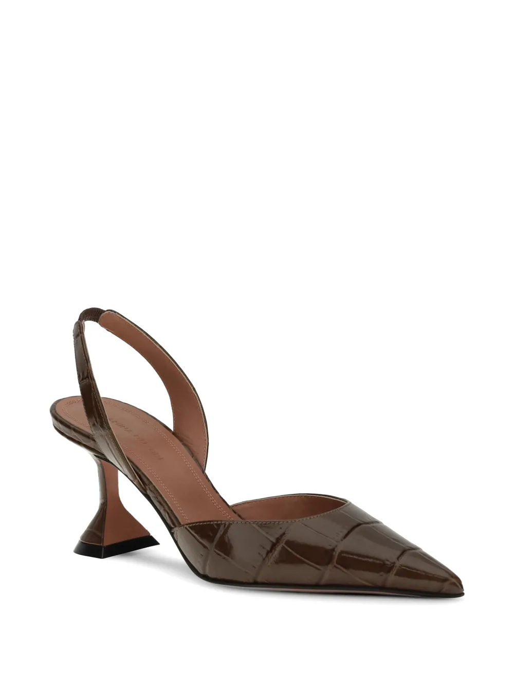 Amina Muaddi Holli slingback pumps met hak Bruin