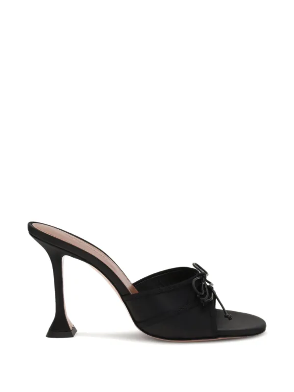 Amina Muaddi Eleonora Bow-detail Heeled Sandals in Black
