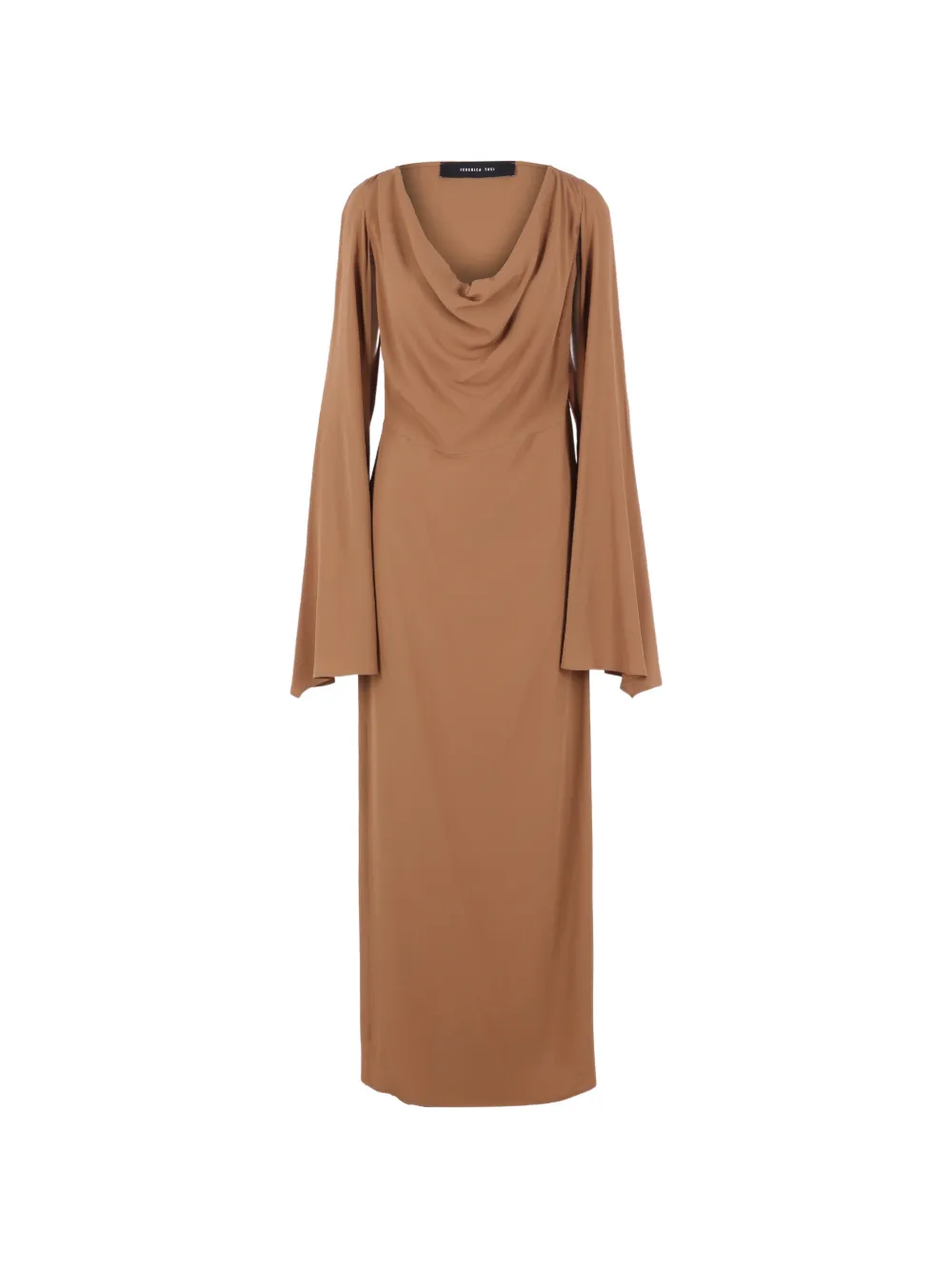 Federica Tosi cowl-neck long-sleeve dress - Braun