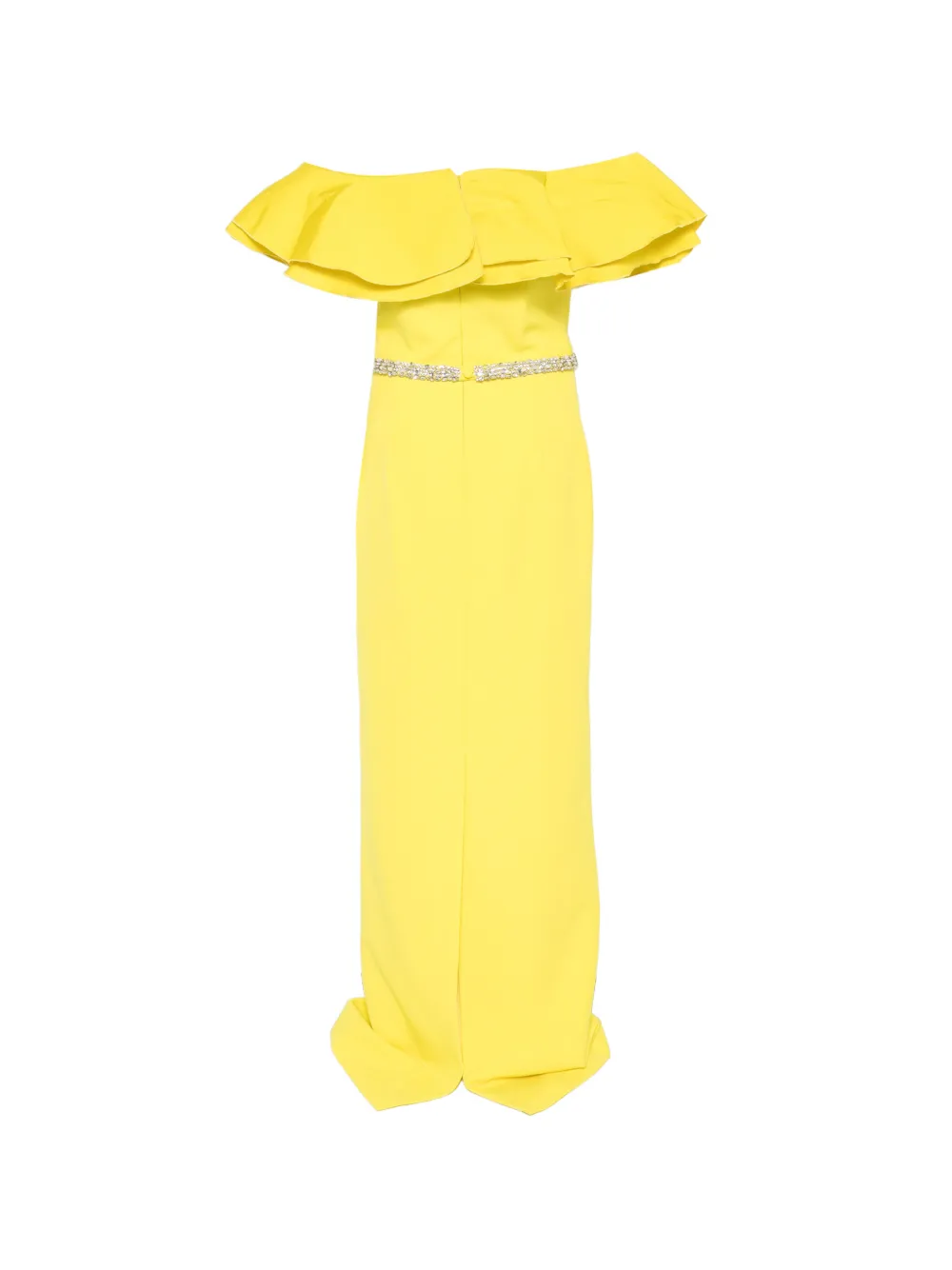 Safiyaa Maxi-jurk met ruches Geel