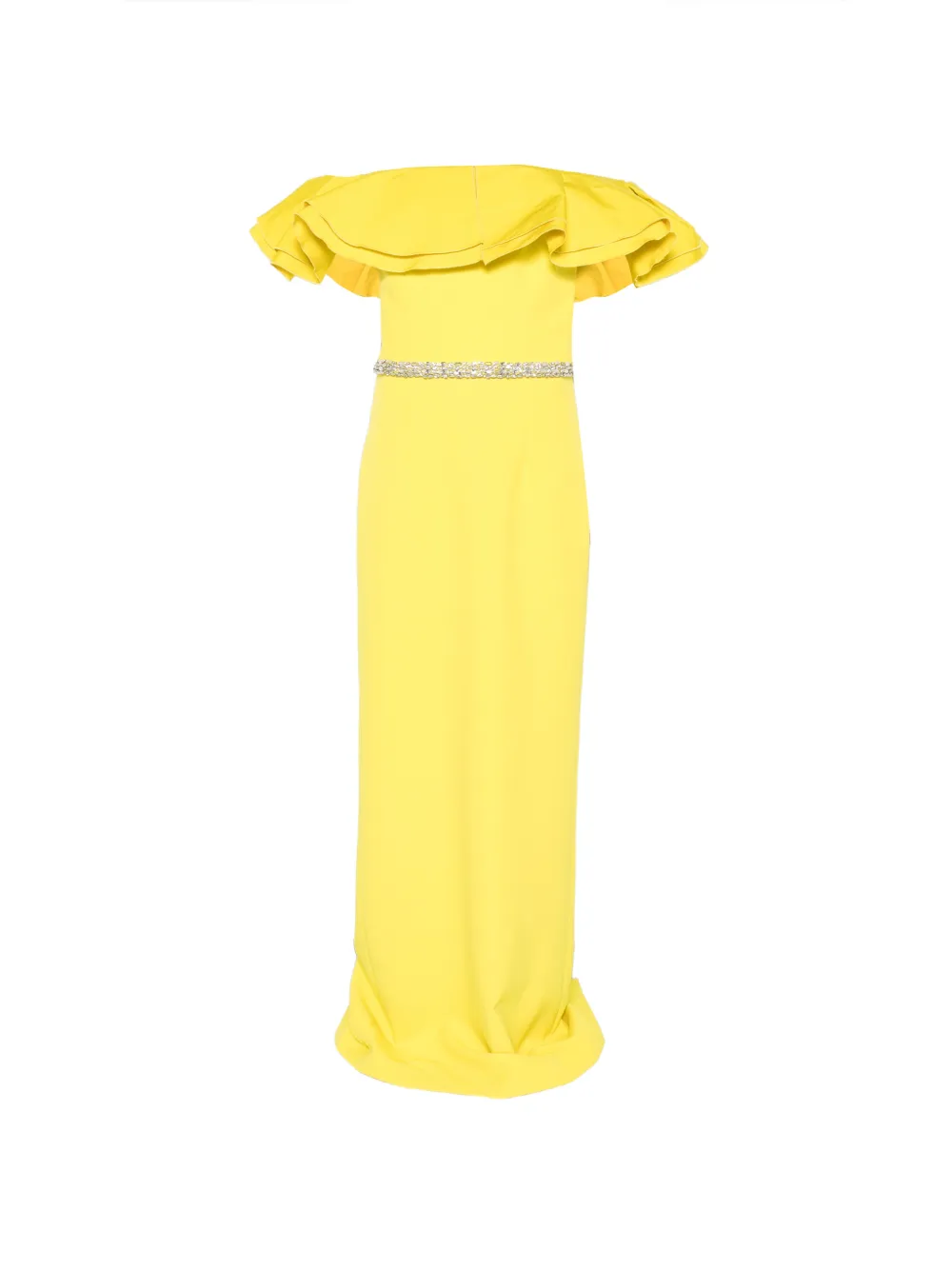 Safiyaa Maxi-jurk met ruches Geel