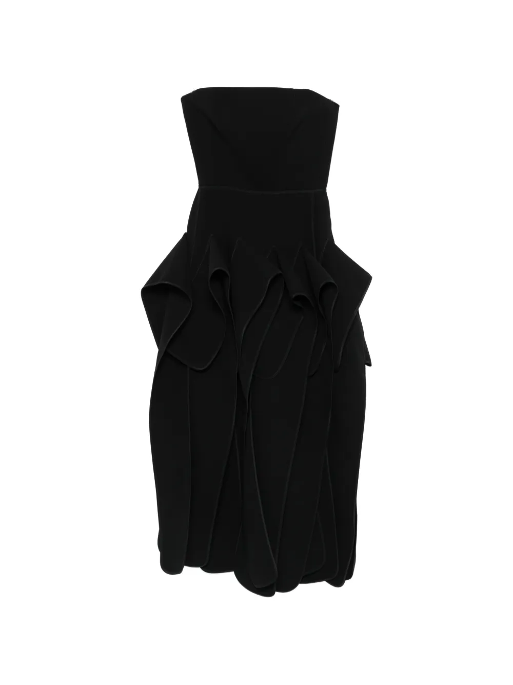 Maticevski strapless ruffled midi dress - Nero