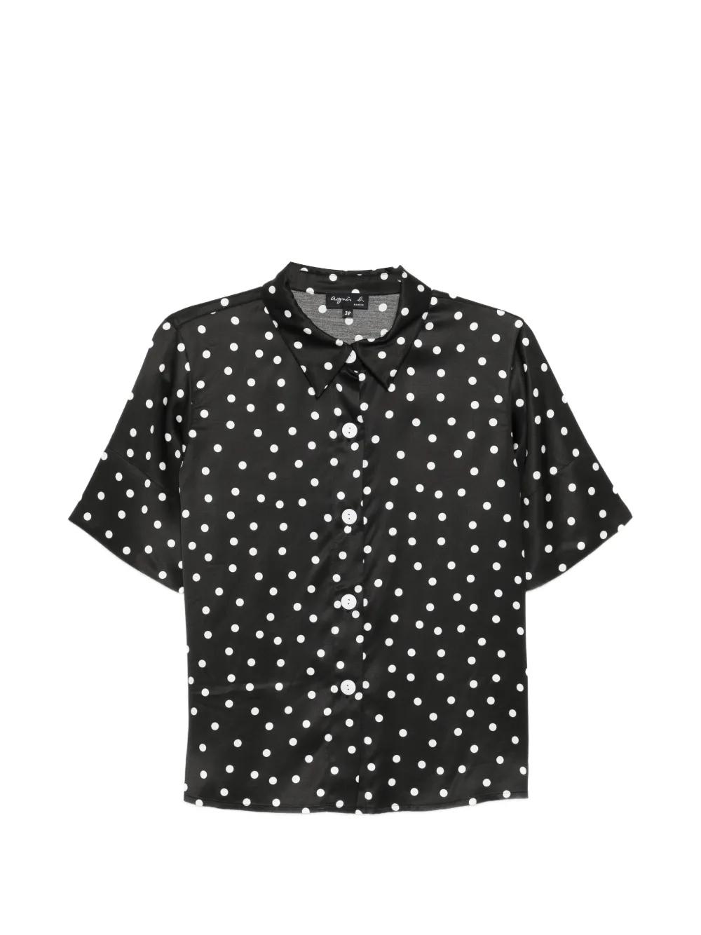 agnès b. polka-dot buttoned top - Black