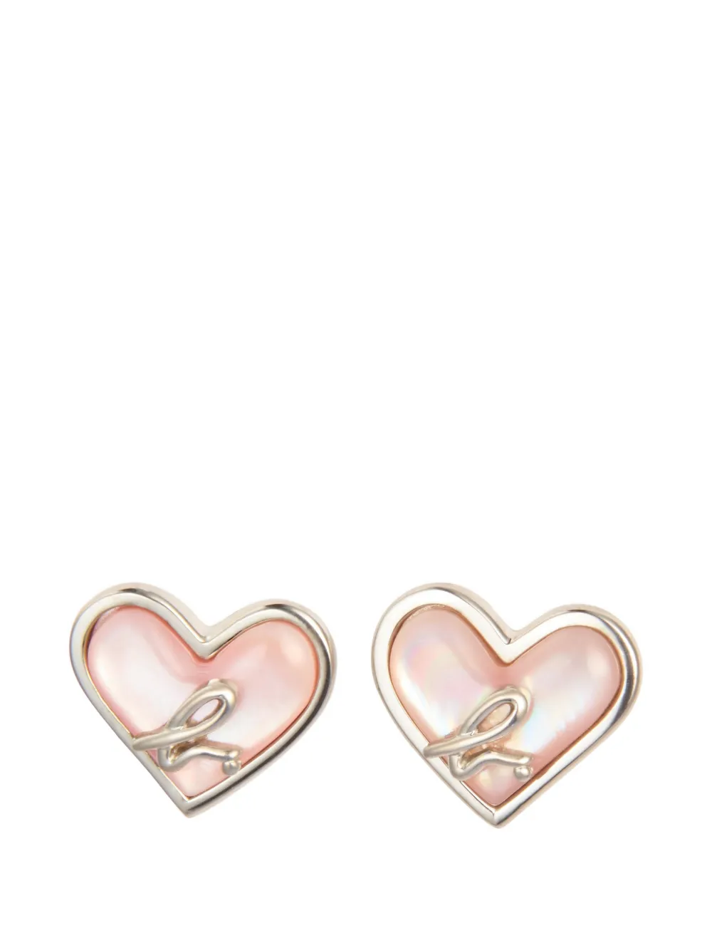 agnès b. heart charm earrings - Silver