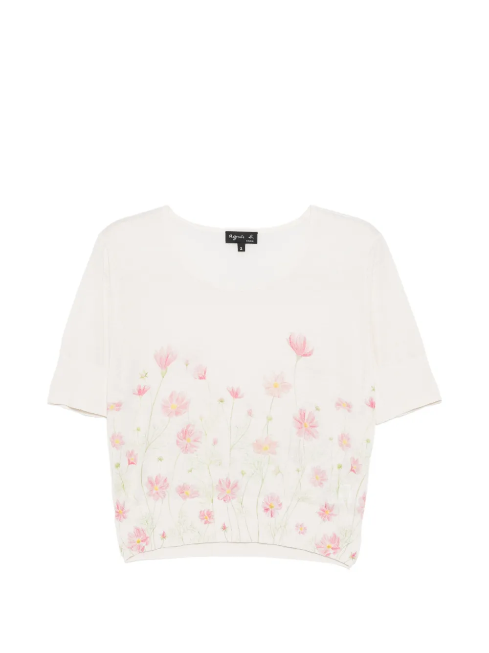 agnès b. COSMOS SILK AND LINEN JUMPER - White