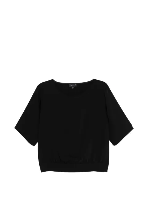 agnès b.  top de crepé negro 