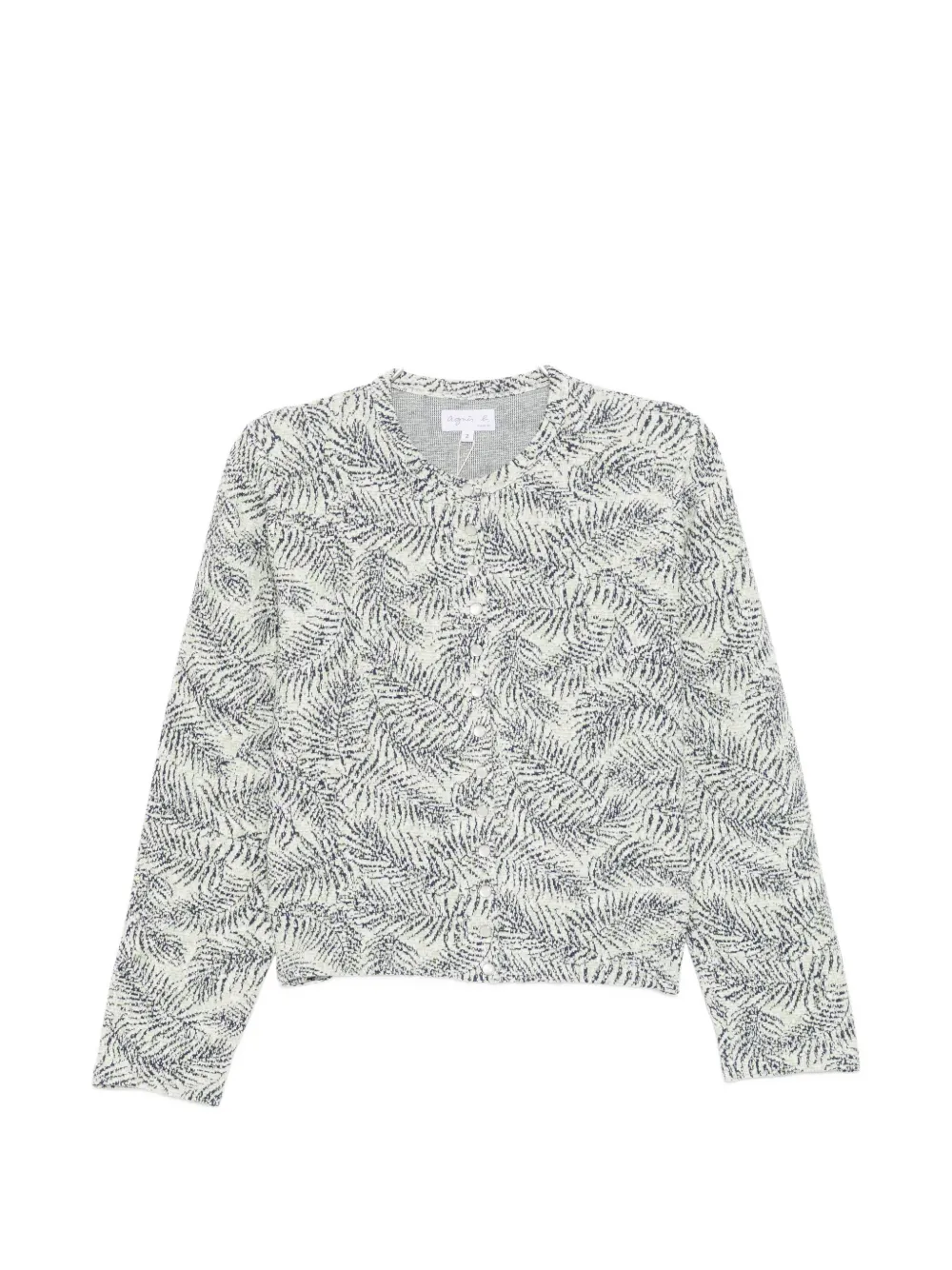 Agnès B. Jacquard Cardigan In Gray
