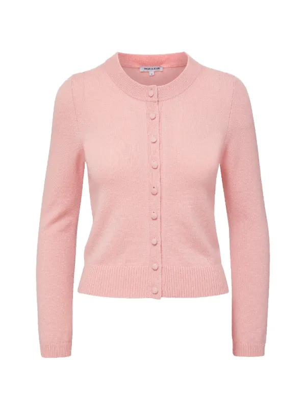 Veronica Beard Daro Buttoned Cardigan in Pink