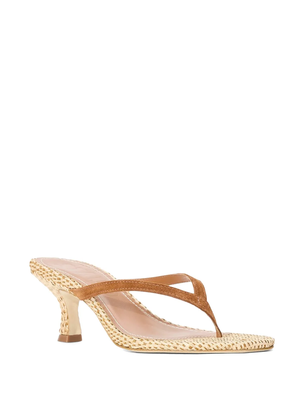 STAUD Freja woven thong sandals Bruin