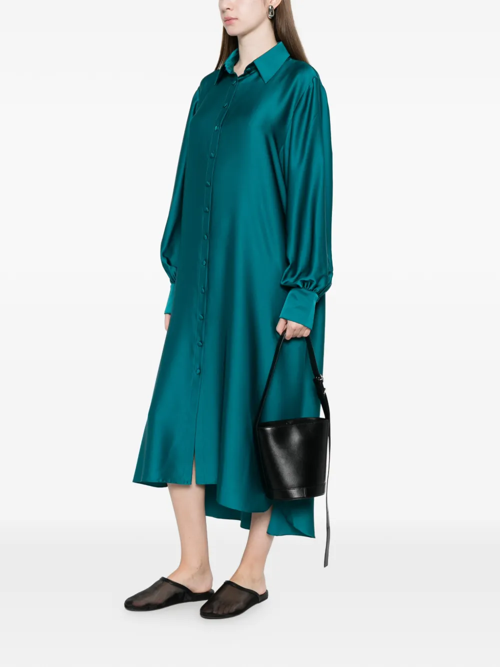 SILKYLICIOUS Nigora blousejurk Groen