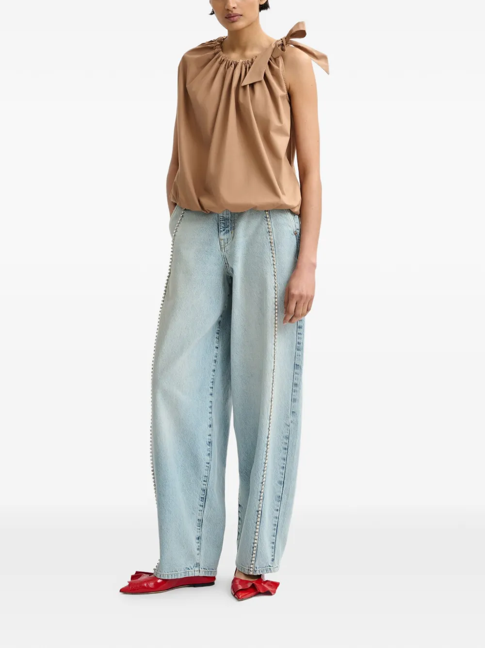  Essentiel Antwerp Tie-detail Blouse - Neutrals 