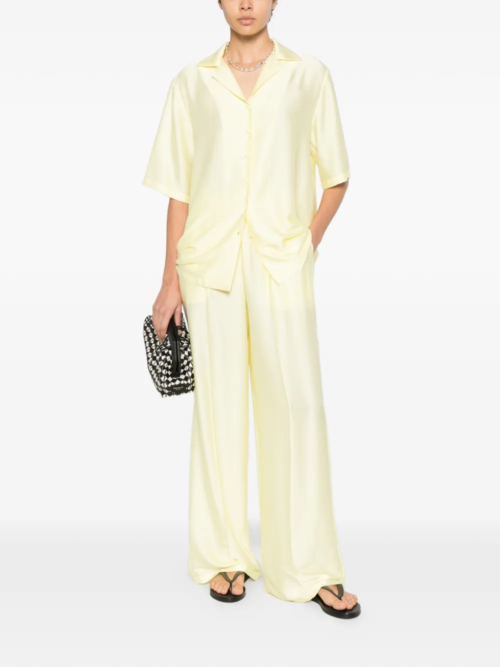  Silkylicious Alua Short-sleeve Trousers Set - Yellow 