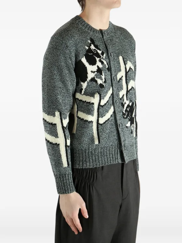 Junya Watanabe MAN Cow Print Cardigan | Grey | FARFETCH