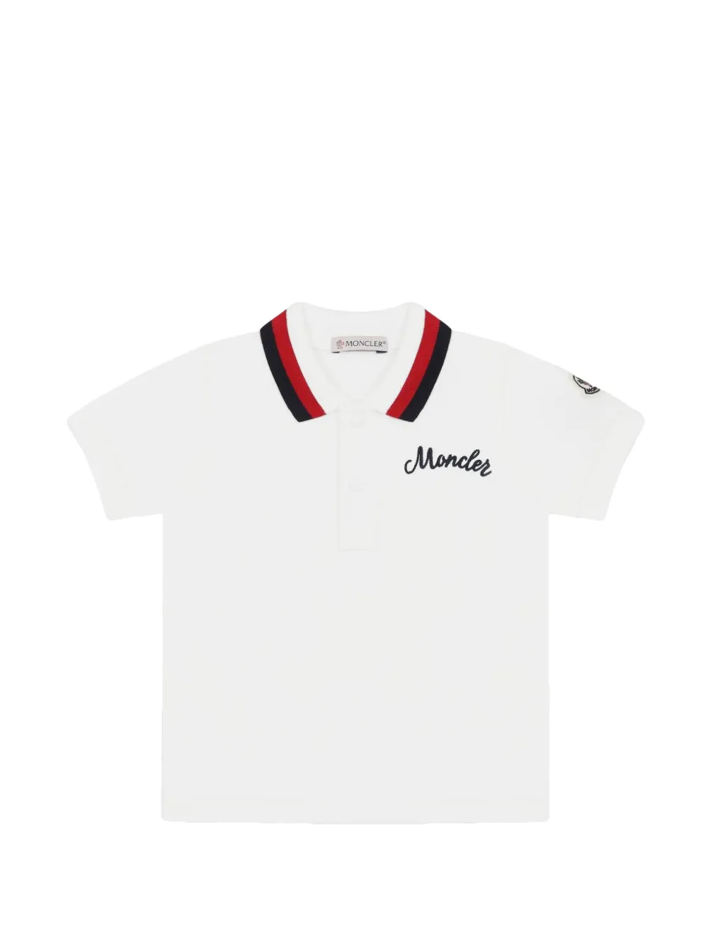 Moncler Enfant Poloshirt met geborduurd logo Wit