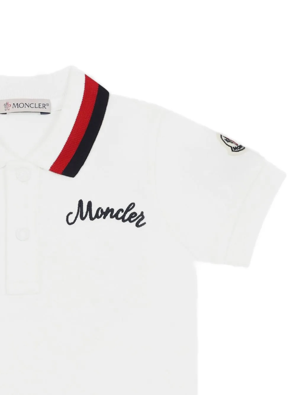 Moncler Enfant Poloshirt met geborduurd logo Wit
