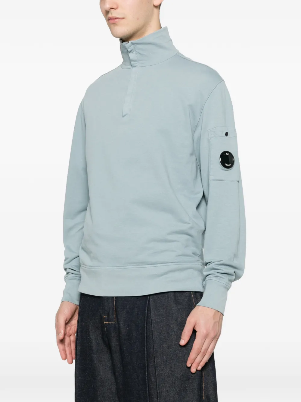 C.P. Company Sweater met halve rits Blauw
