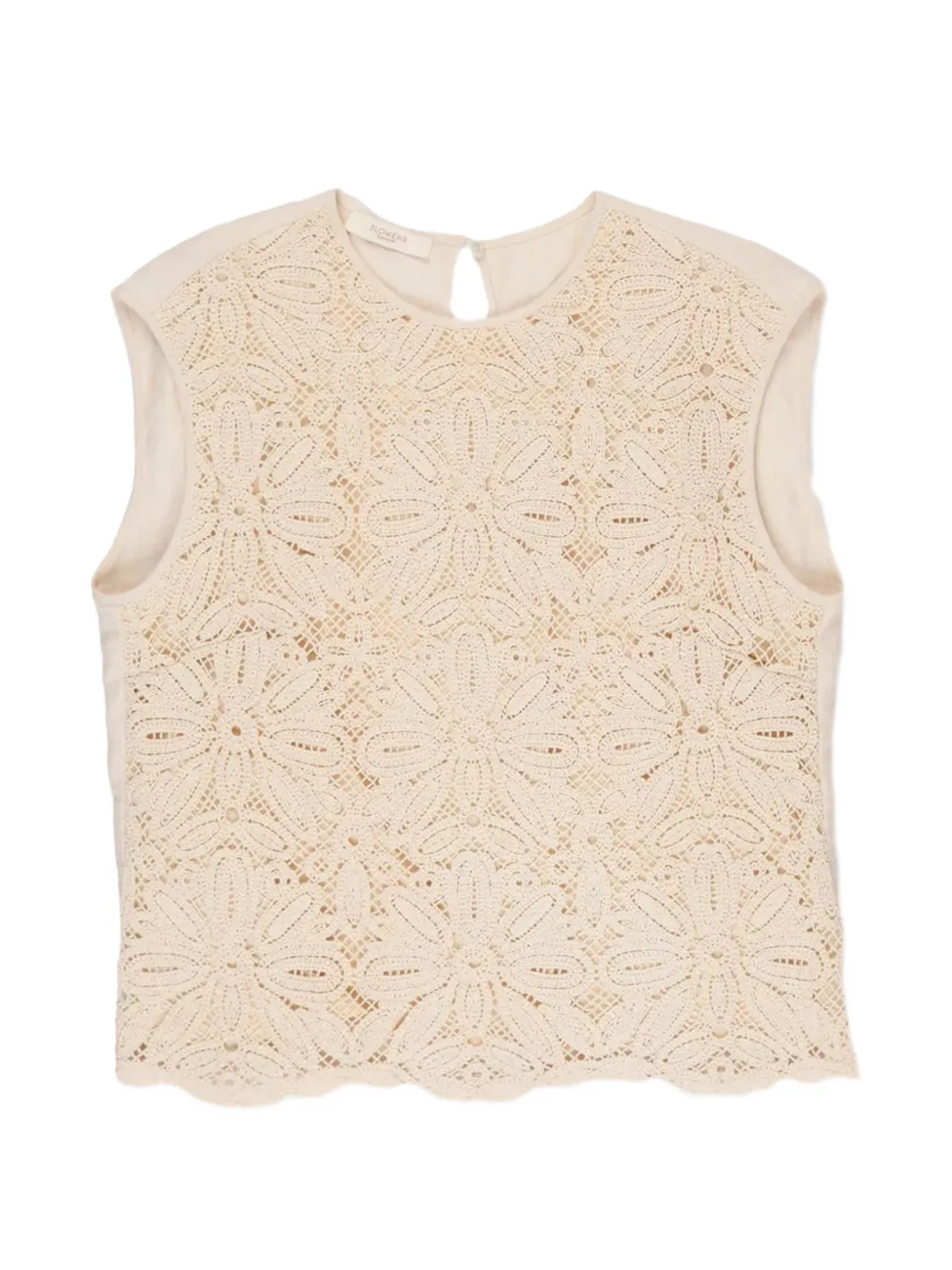 Glanshirt macramé-lace top - Toni neutri