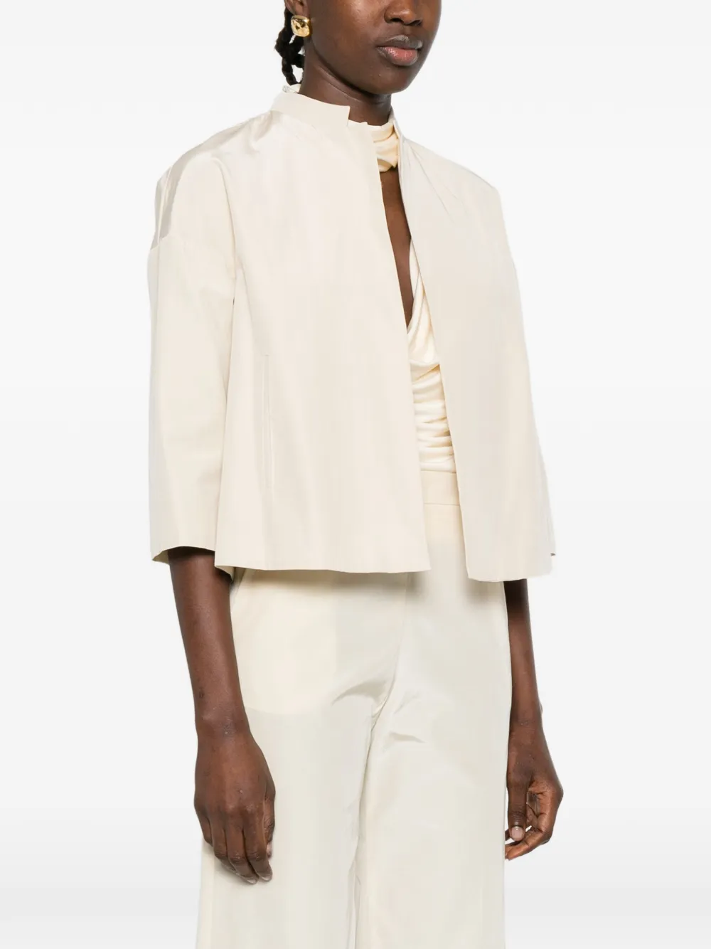  Rosso 35 High-neck Cropped Jacket - Neutrals 
