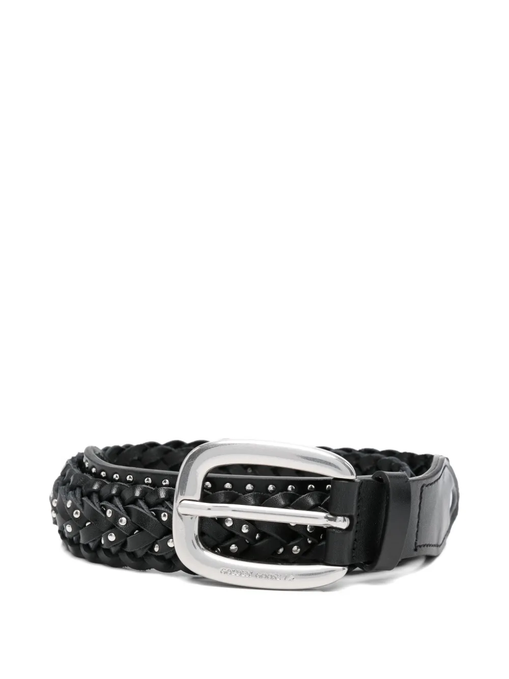 Golden Goose braided studded leather belt - Nero