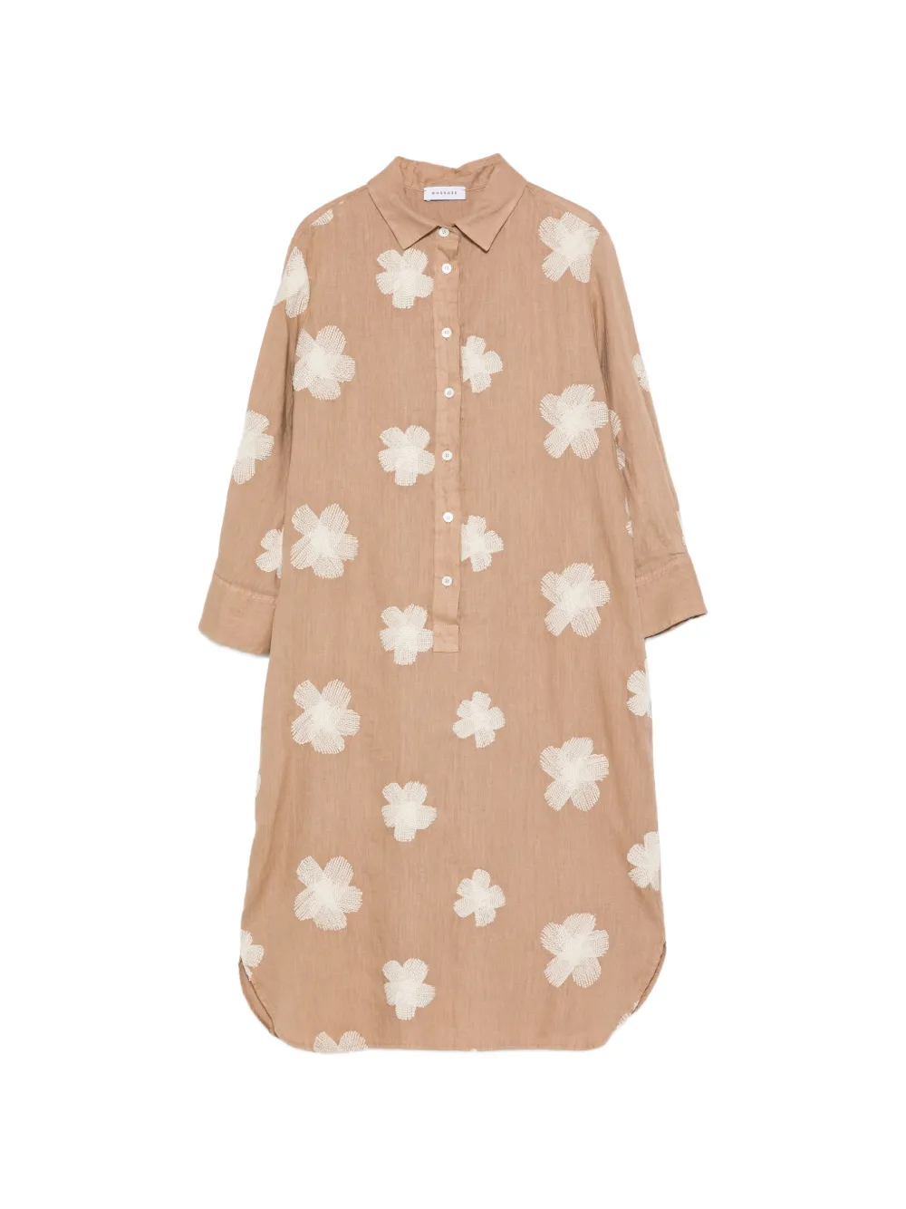 Rosso 35 Floral-shirt Midi Dress In Brown