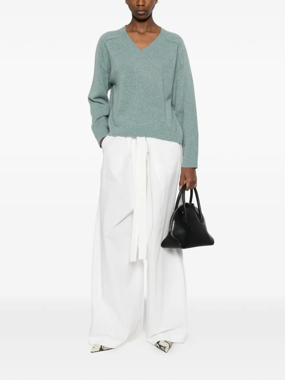 Bary V-Neck Long-Sleeve Sweater