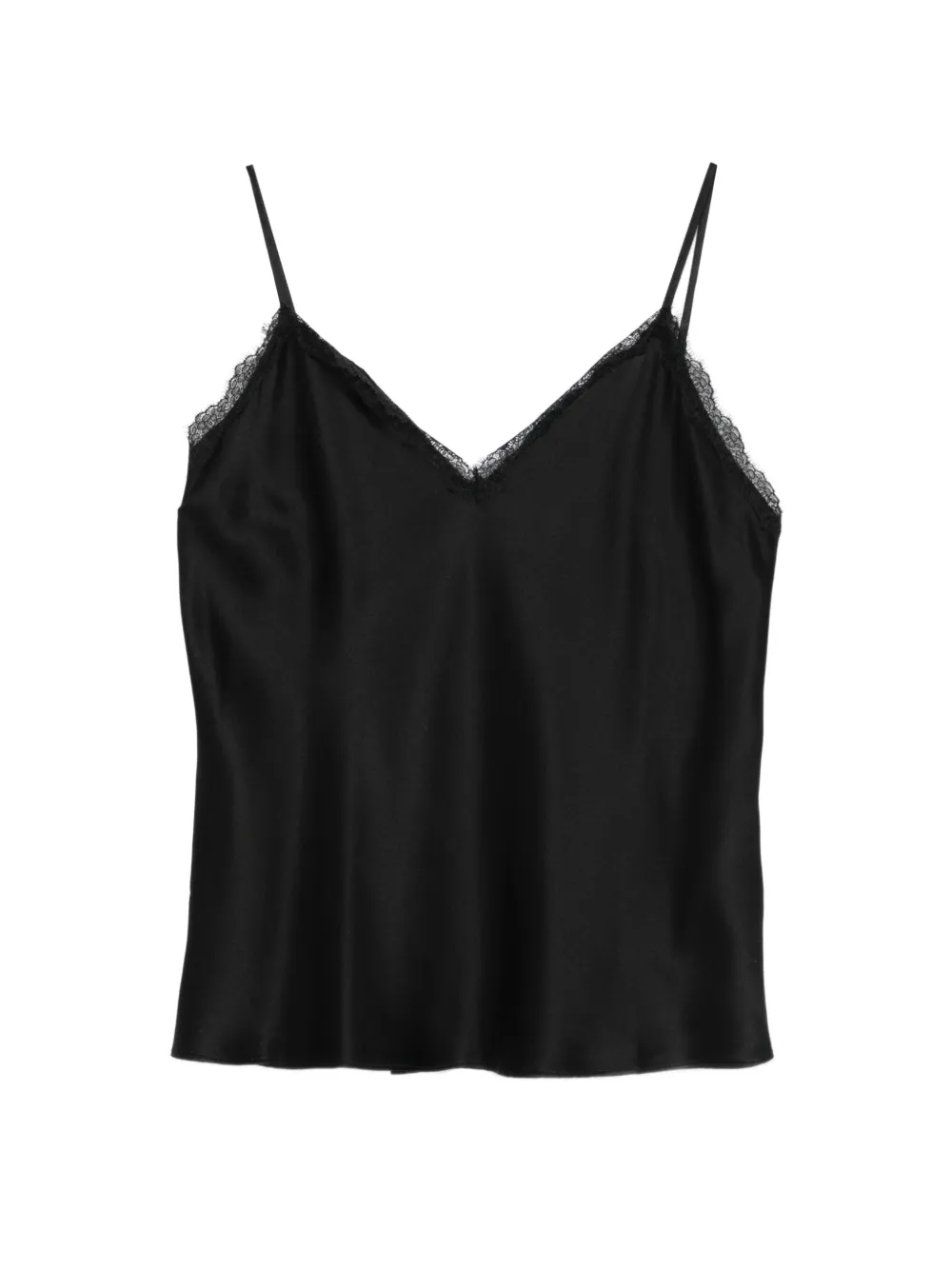 MAISON123 Mindy lace V-neck top - Nero