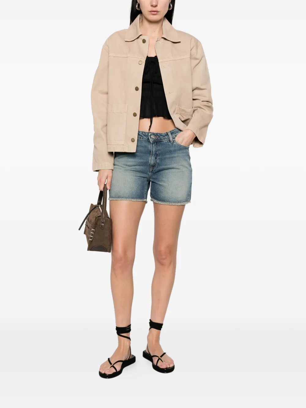 MAISON123 Steffie shorts met franje Blauw