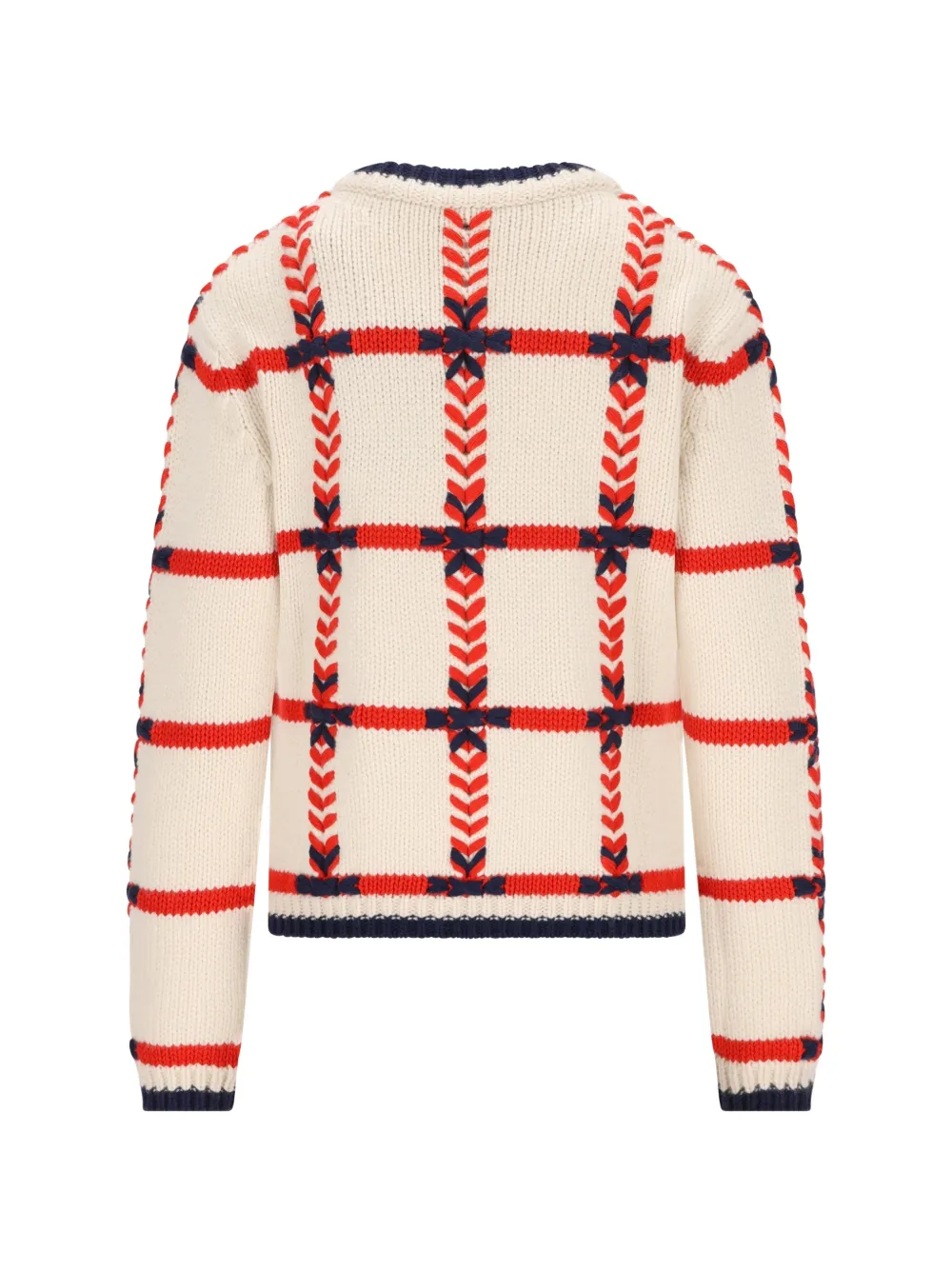  Moncler Grenoble Jacquard Crew Neck Sweater - Neutrals 