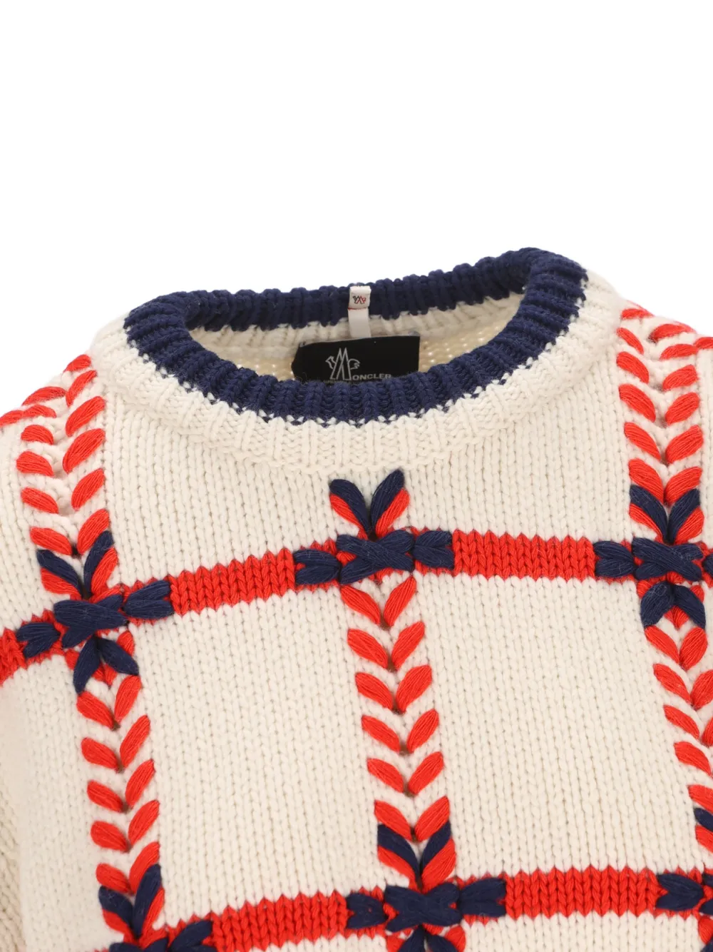 Moncler Grenoble Trui met ronde hals en jacquard Beige