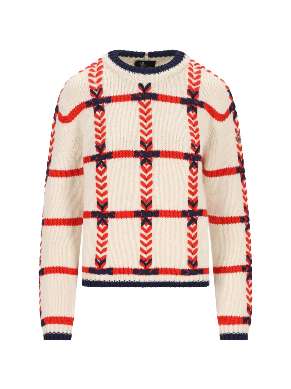 Moncler Grenoble Trui met ronde hals en jacquard Beige