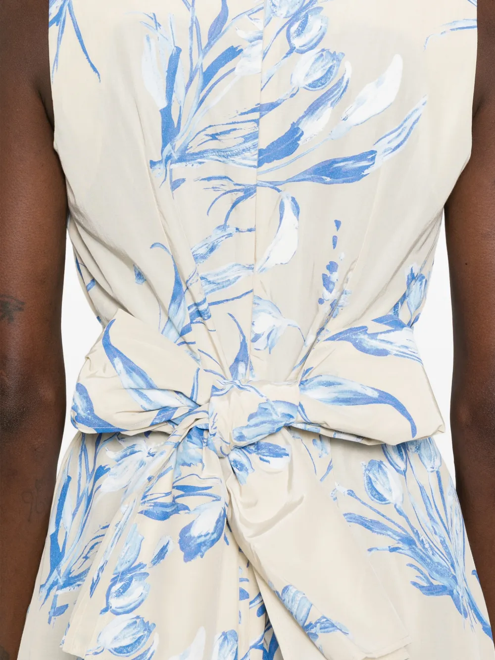 Floral-Print Tie Midi Dress