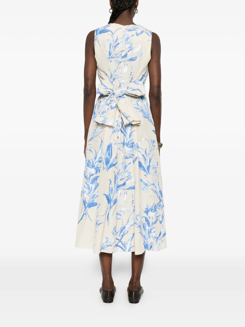 Floral-Print Tie Midi Dress