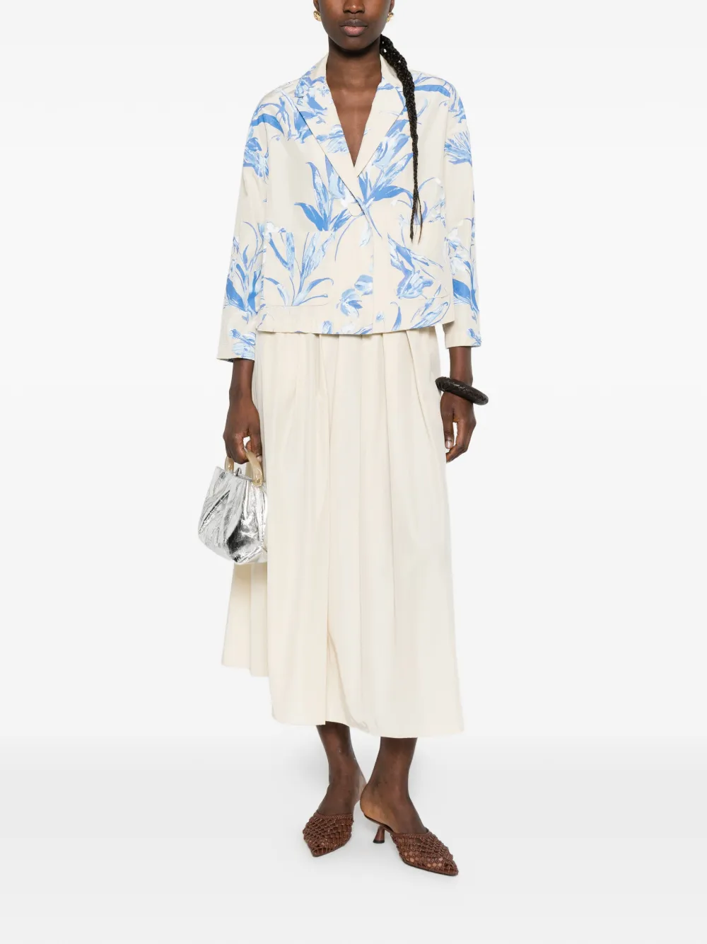  Rosso 35 Floral Print Americana Jacket - Neutrals 