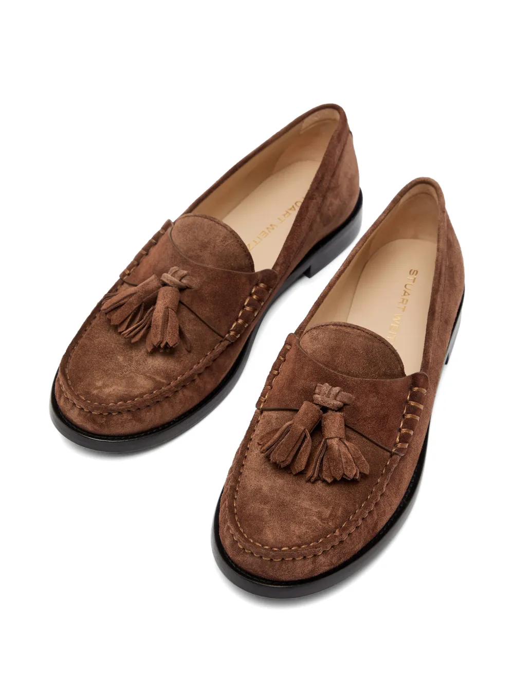 Stuart Weitzman Lottie loafers met kwastje Bruin