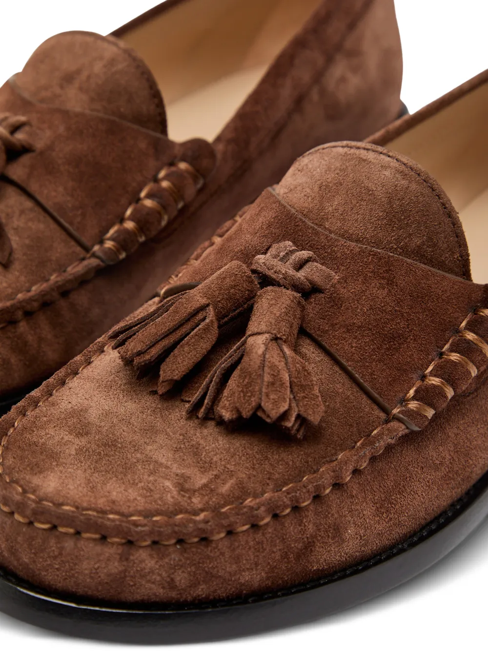 Stuart Weitzman Lottie loafers met kwastje Bruin