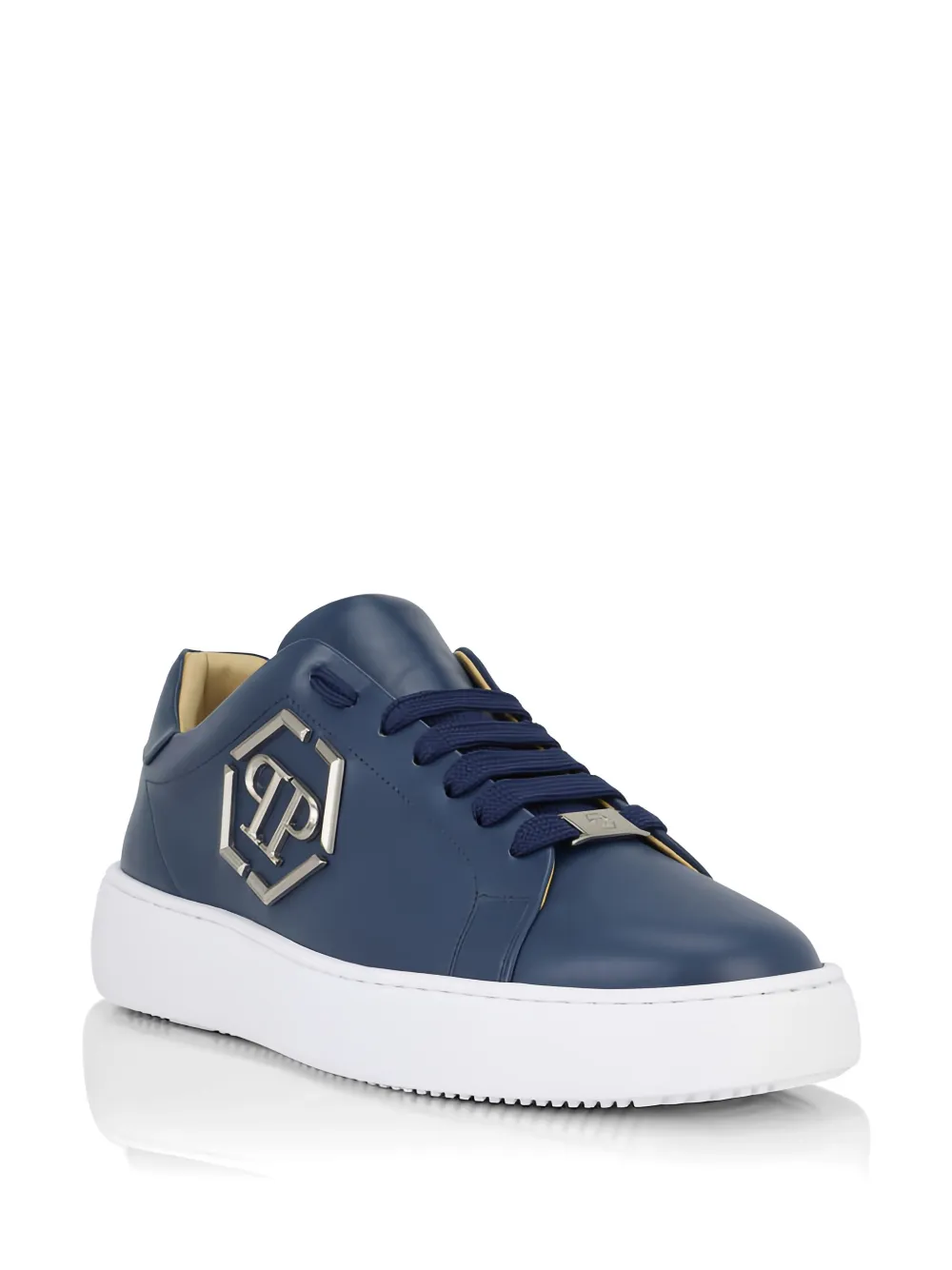 Philipp Plein hexagon leather sneakers Blauw