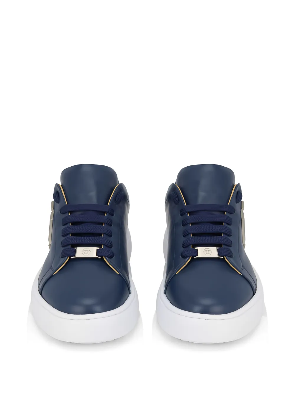 Philipp Plein hexagon leather sneakers Blauw