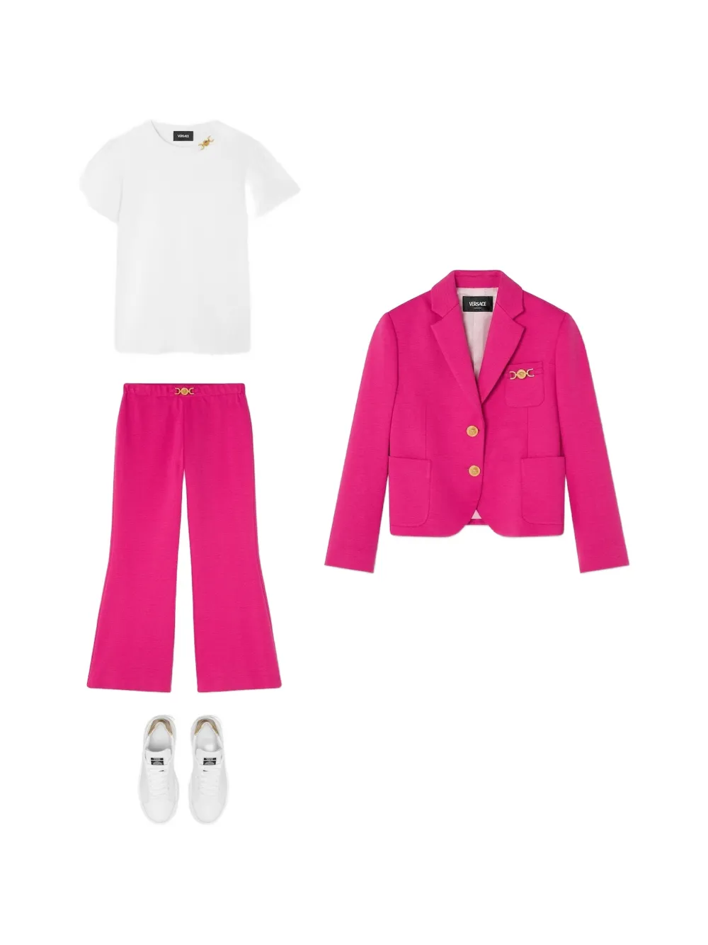 Versace Kids Jack met knoopdetail Roze