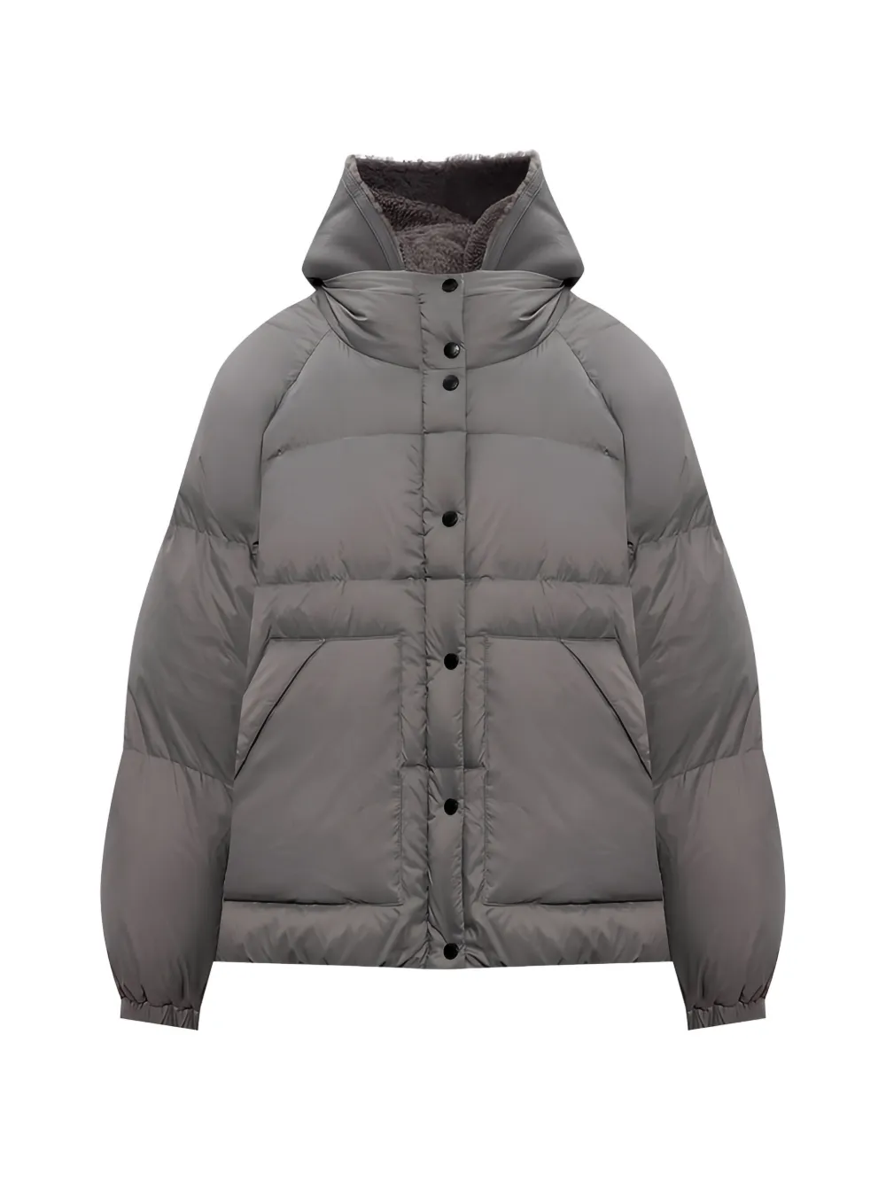 Yves Salomon Daunenjacke mit Kapuze - Grau
