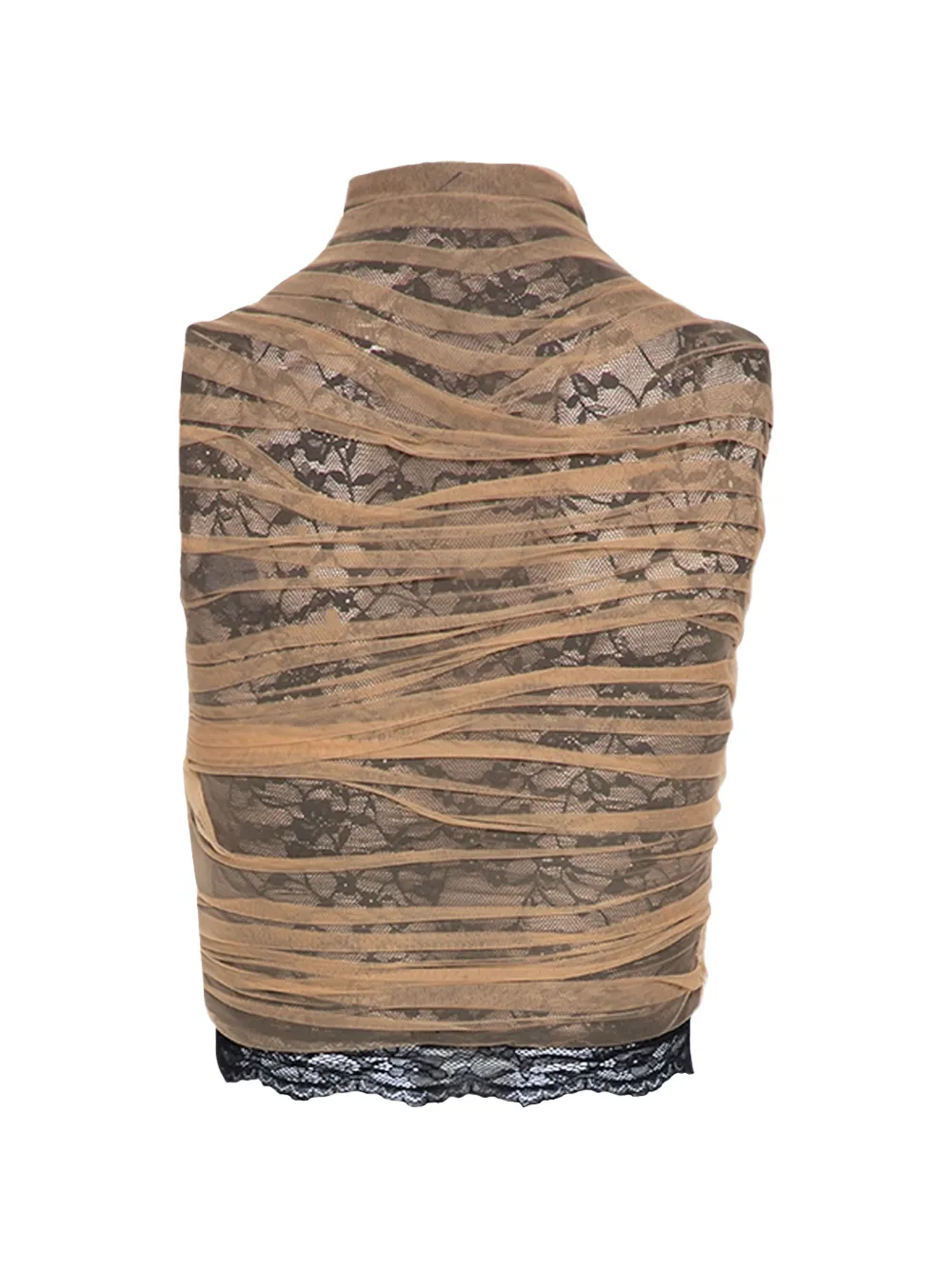 Di Petsa Draped Lace Top - Neutrals 