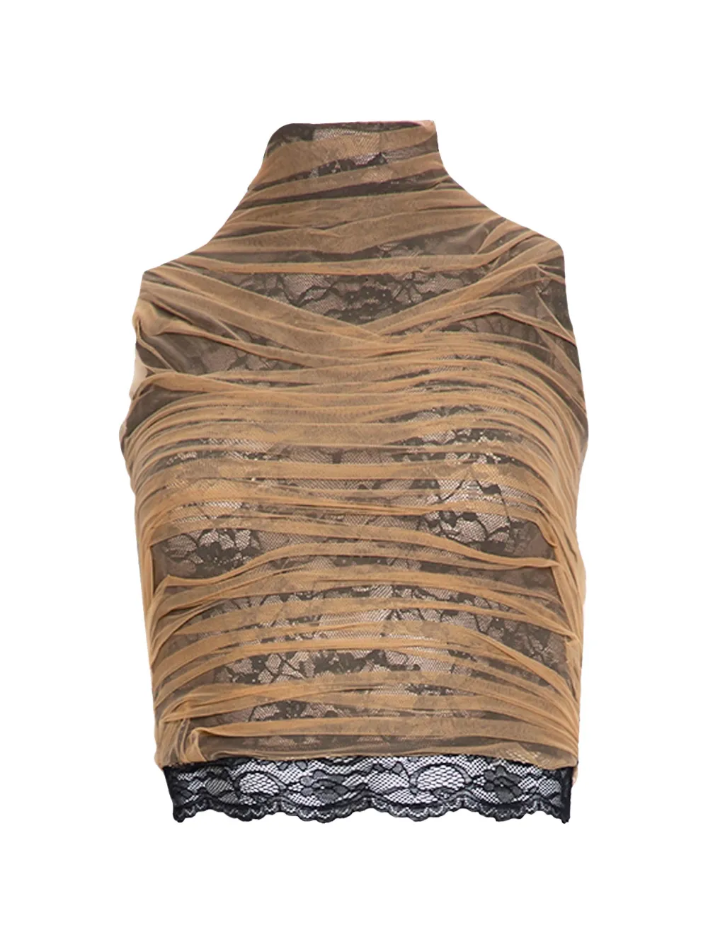 Di Petsa draped lace top - Nude