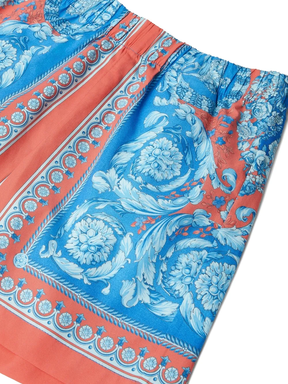  Versace Kids Floral Print Shorts - Blue 