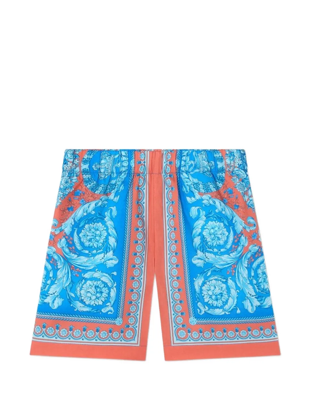Versace Kids Shorts mit Blumen-Print - Blau