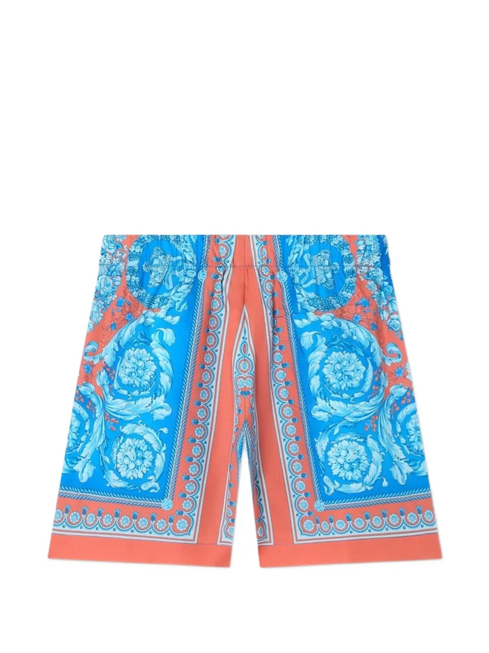  Versace Kids Floral Print Shorts - Blue 