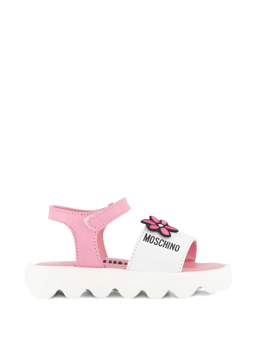 Moschino Kids flower appliqué sandals Wit