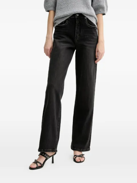 Gestuz black straight-leg jeans