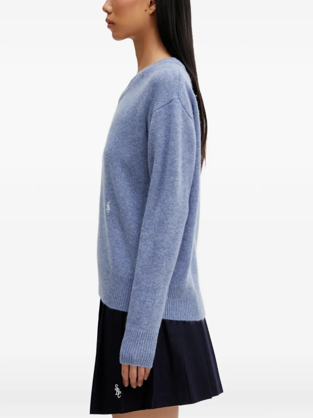 Sporty & Rich Trui met V-hals Blauw