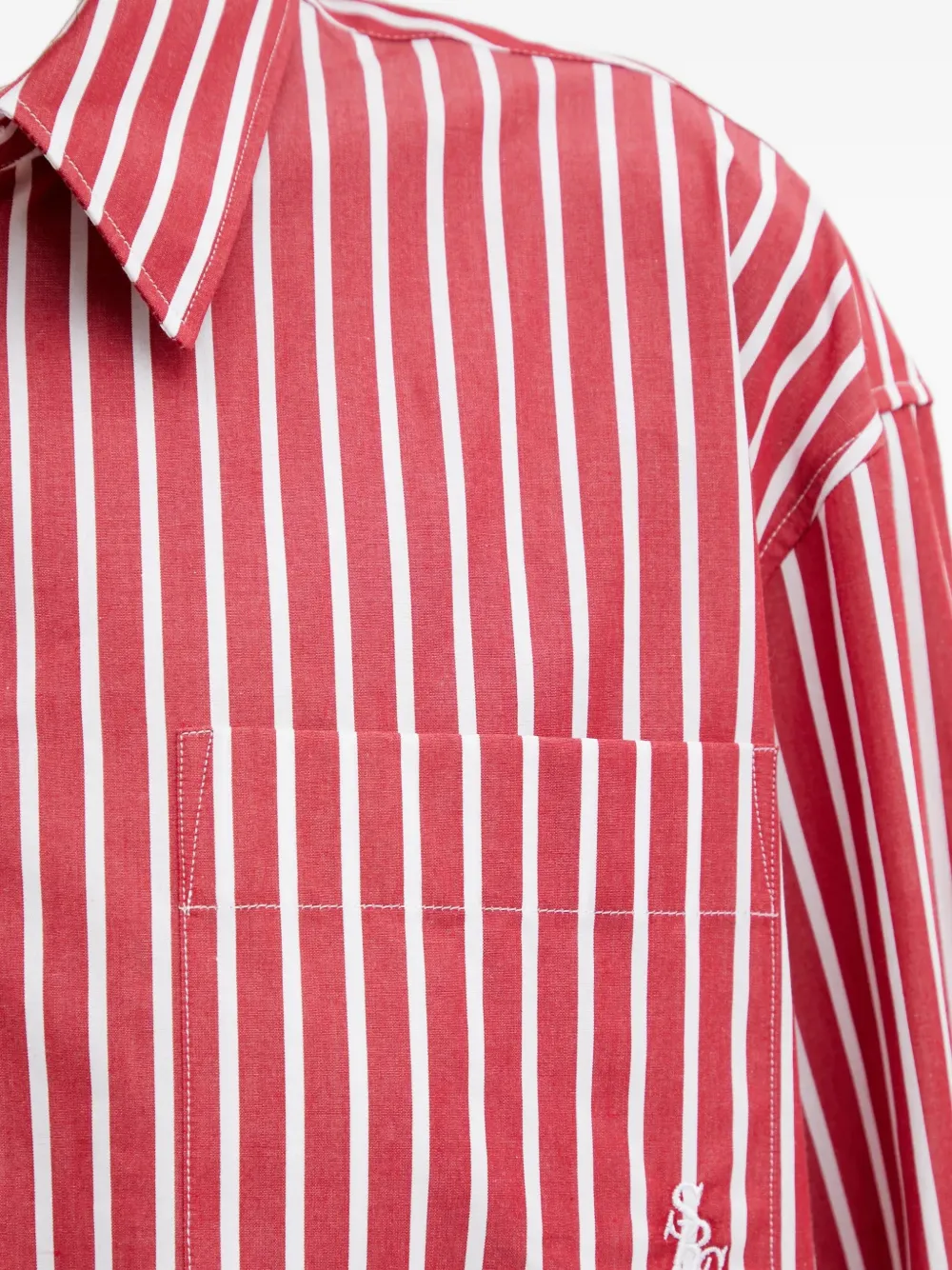Sporty & Rich Gestreept blouse met zak Rood