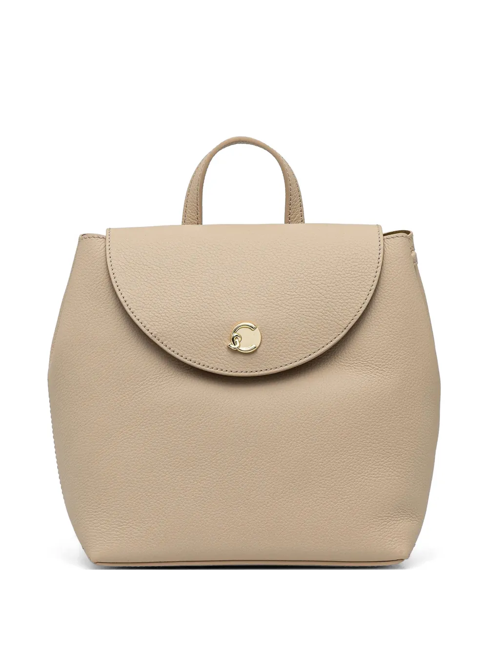 Coccinelle pebble-grain top-handle backpack - Toni neutri